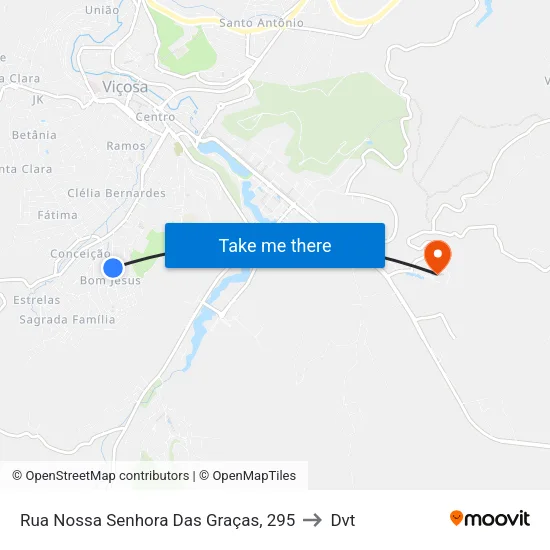 Rua Nossa Senhora Das Graças, 295 to Dvt map