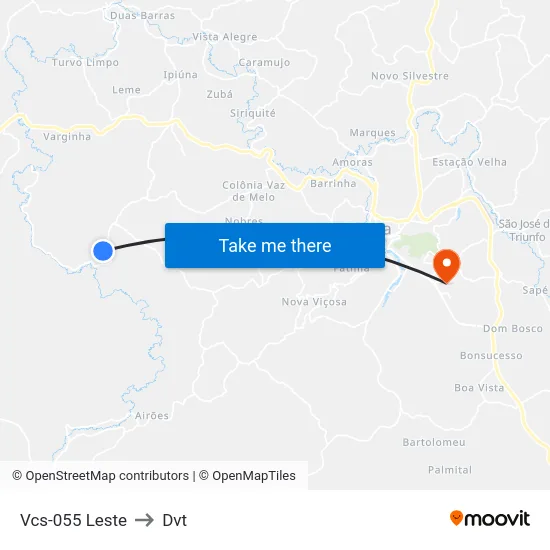 Vcs-055 Leste to Dvt map