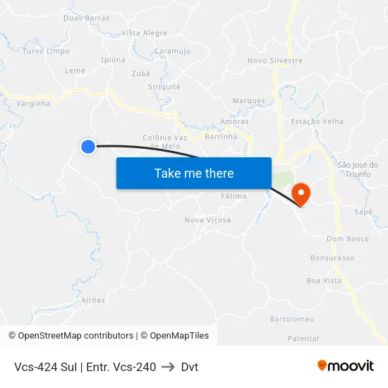 Vcs-424 Sul | Entr. Vcs-240 to Dvt map