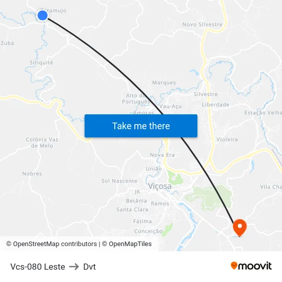 Vcs-080 Leste to Dvt map