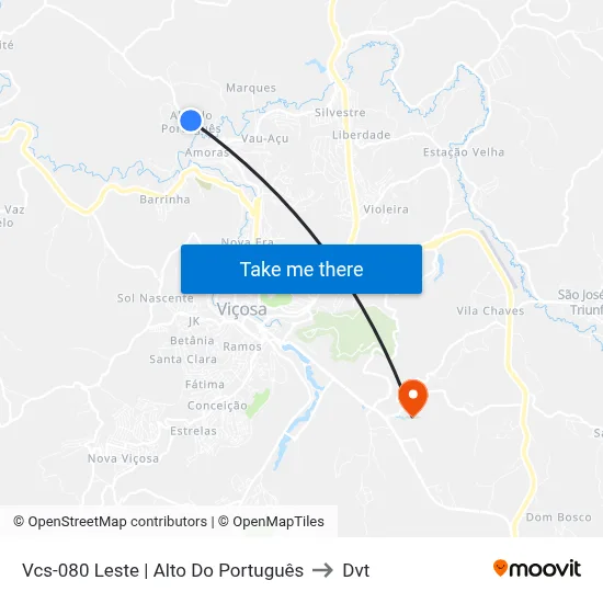Vcs-080 Leste | Alto Do Português to Dvt map