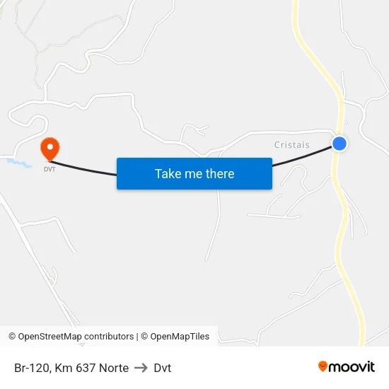 Br-120, Km 637 Norte to Dvt map