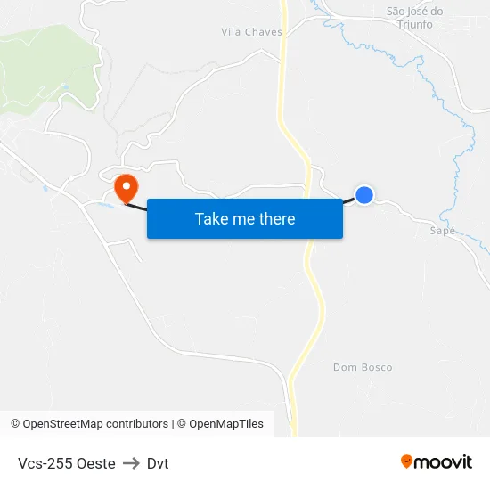 Vcs-255 Oeste to Dvt map