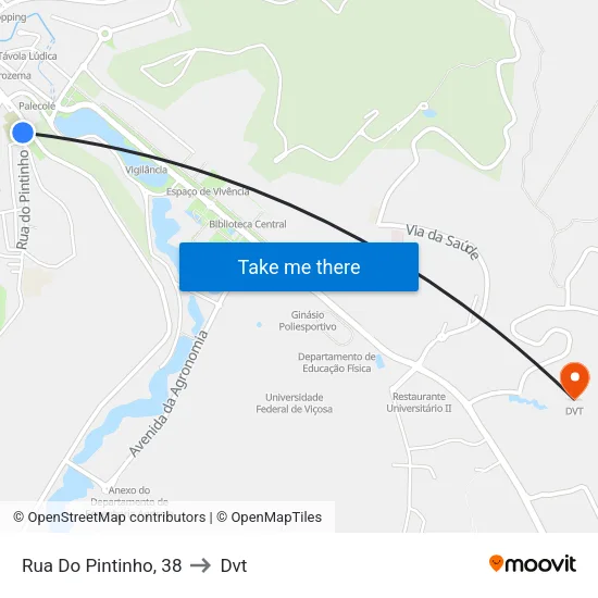 Rua Do Pintinho, 38 to Dvt map