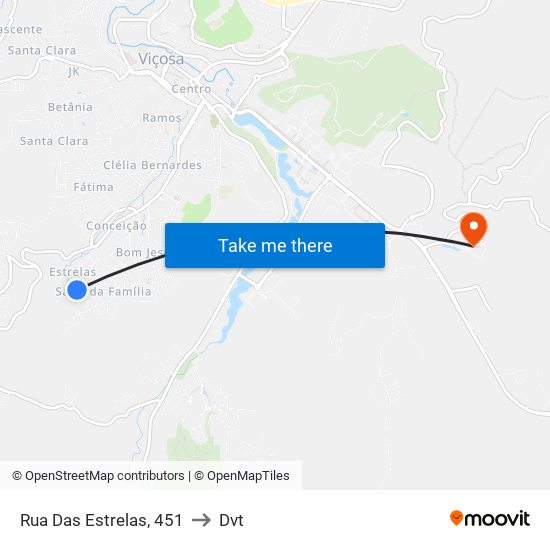 Rua Das Estrelas, 451 to Dvt map