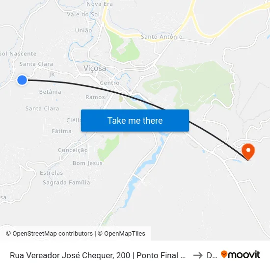Rua Vereador José Chequer, 200 | Ponto Final De Coelhas to Dvt map