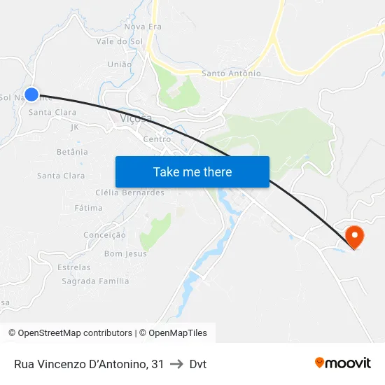 Rua Vincenzo D’Antonino, 31 to Dvt map