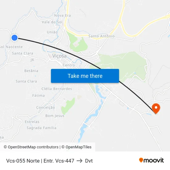 Vcs-055 Norte | Entr. Vcs-447 to Dvt map