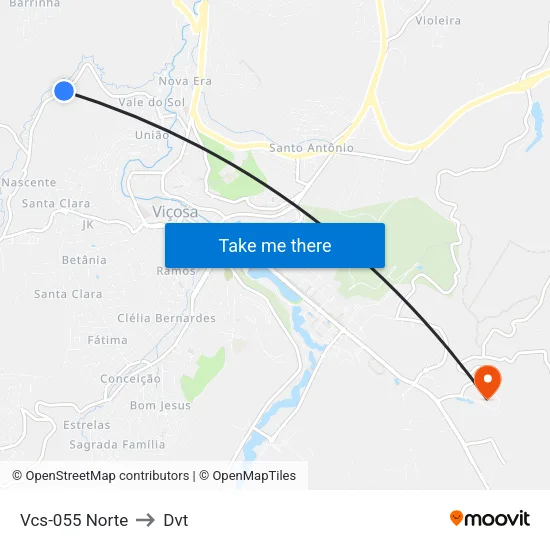 Vcs-055 Norte to Dvt map