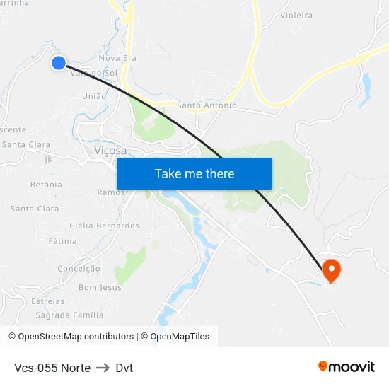 Vcs-055 Norte to Dvt map