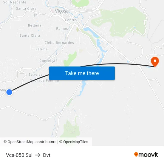 Vcs-050 Sul to Dvt map