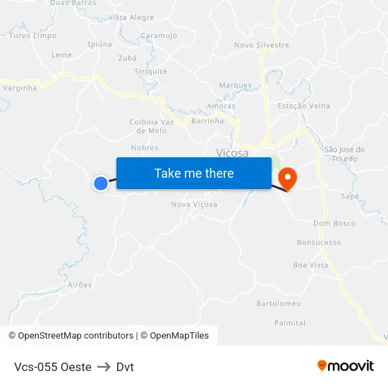 Vcs-055 Oeste to Dvt map