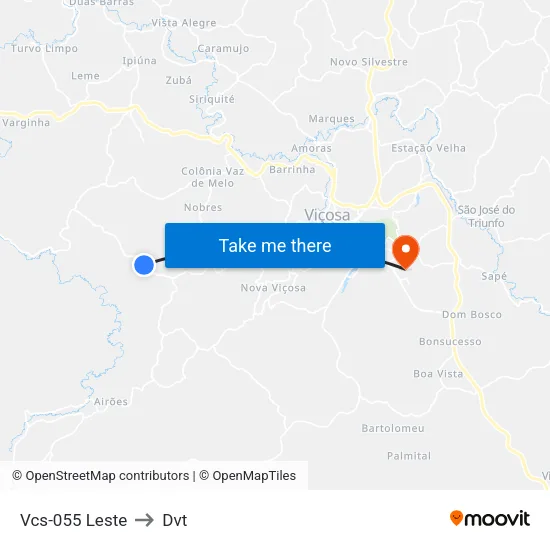 Vcs-055 Leste to Dvt map