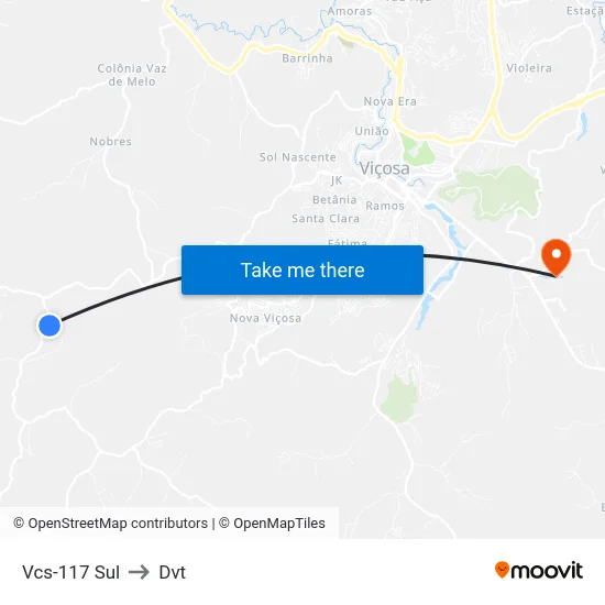 Vcs-117 Sul to Dvt map