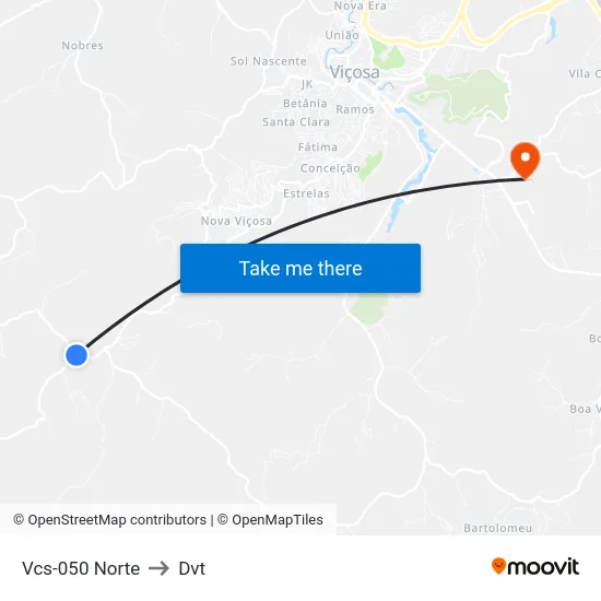 Vcs-050 Norte to Dvt map