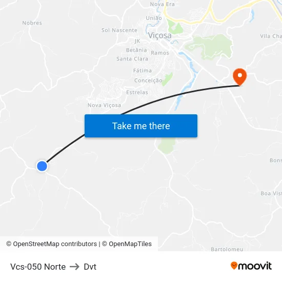 Vcs-050 Norte to Dvt map
