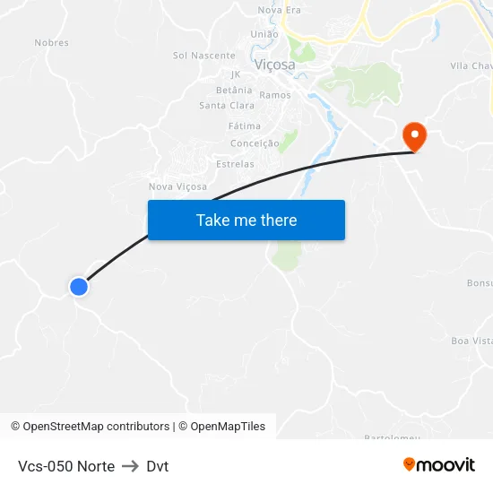 Vcs-050 Norte to Dvt map