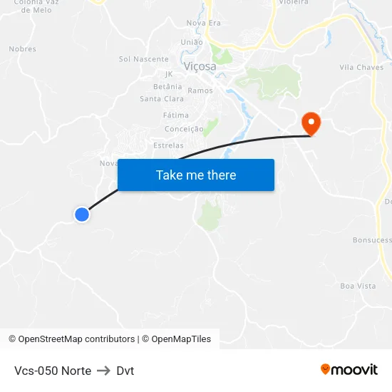 Vcs-050 Norte to Dvt map