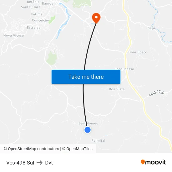 Vcs-498 Sul to Dvt map