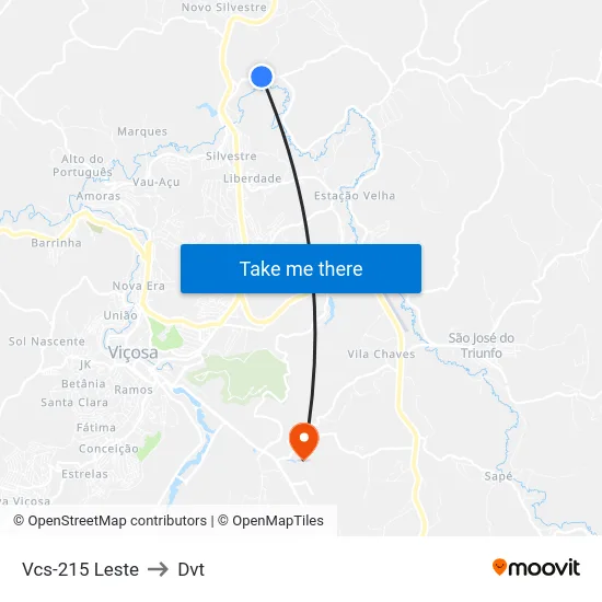 Vcs-215 Leste to Dvt map