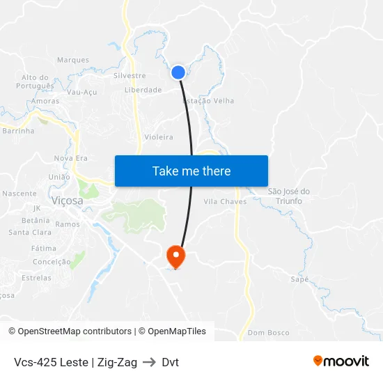 Vcs-425 Leste | Zig-Zag to Dvt map