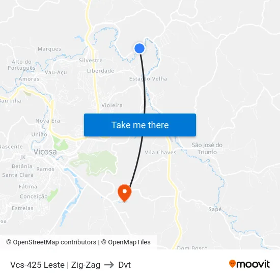 Vcs-425 Leste | Zig-Zag to Dvt map