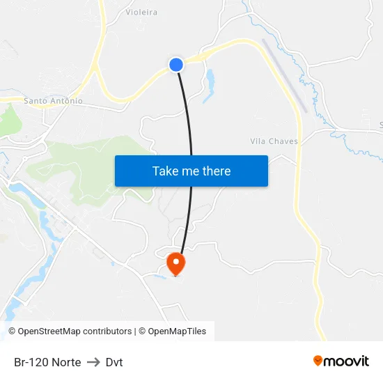 Br-120 Norte to Dvt map
