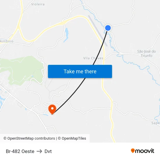 Br-482 Oeste to Dvt map