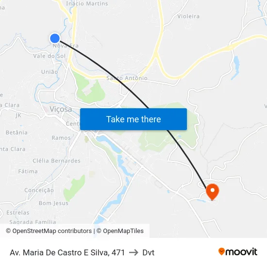 Av. Maria De Castro E Silva, 471 to Dvt map