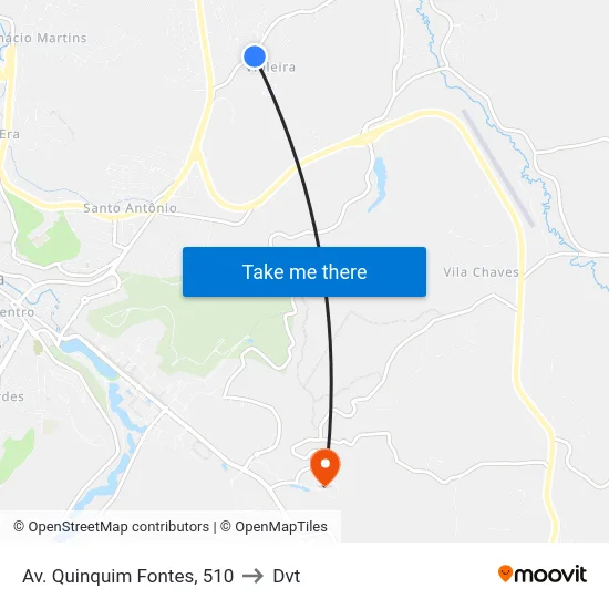Av. Quinquim Fontes, 510 to Dvt map