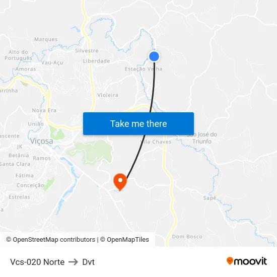 Vcs-020 Norte to Dvt map