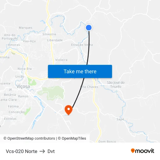 Vcs-020 Norte to Dvt map