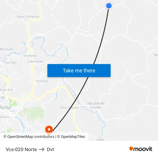 Vcs-020 Norte to Dvt map
