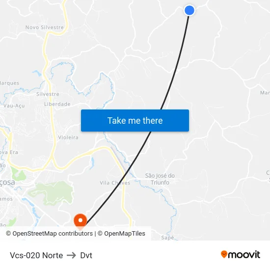 Vcs-020 Norte to Dvt map