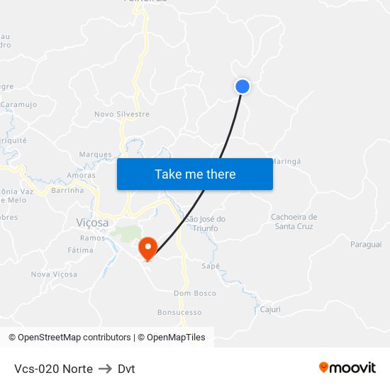 Vcs-020 Norte to Dvt map