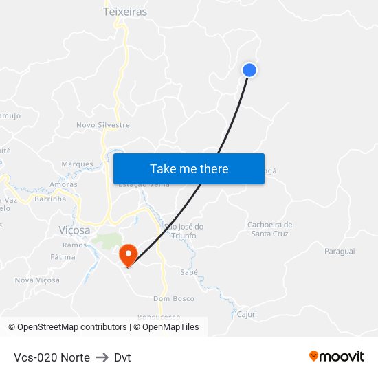 Vcs-020 Norte to Dvt map