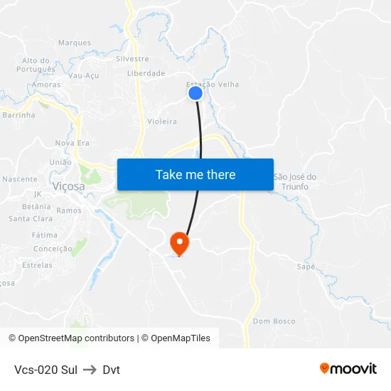Vcs-020 Sul to Dvt map
