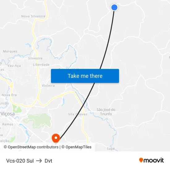 Vcs-020 Sul to Dvt map