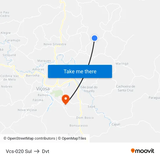 Vcs-020 Sul to Dvt map