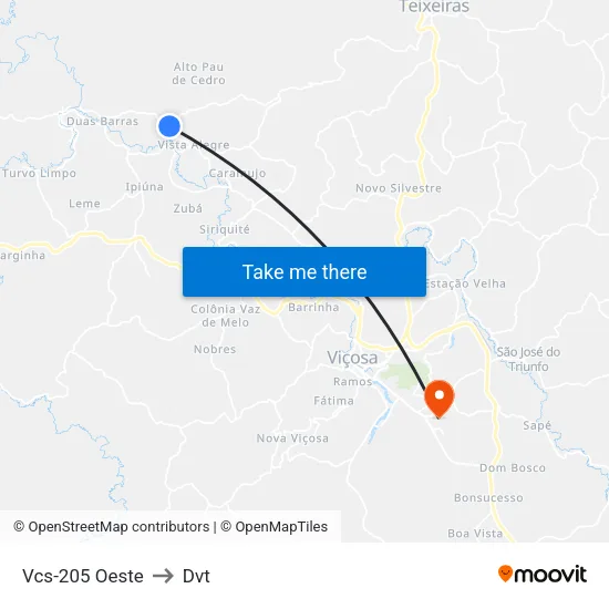 Vcs-205 Oeste to Dvt map