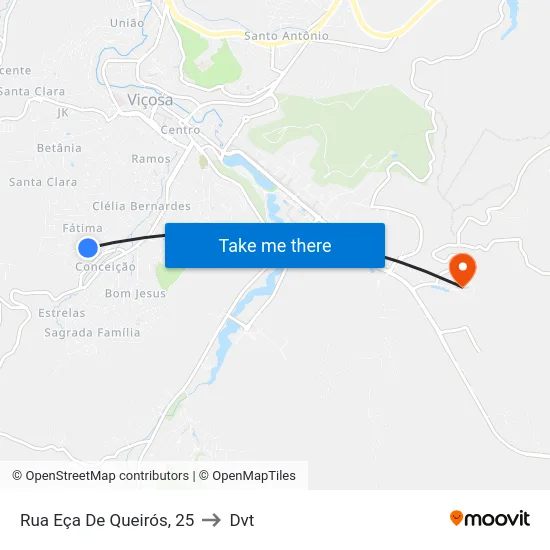 Rua Eça De Queirós, 25 to Dvt map