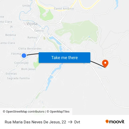 Rua Maria Das Neves De Jesus, 22 to Dvt map