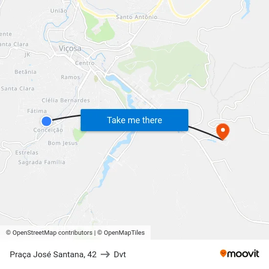 Praça José Santana, 42 to Dvt map
