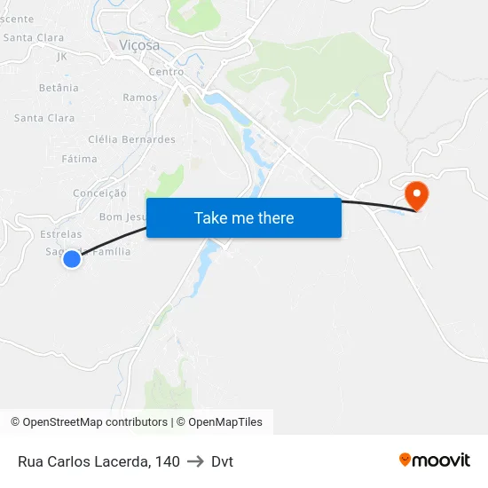 Rua Carlos Lacerda, 140 to Dvt map