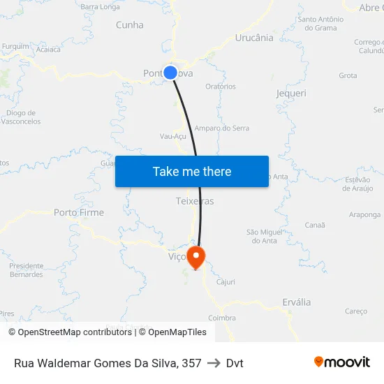 Rua Waldemar Gomes Da Silva, 357 to Dvt map