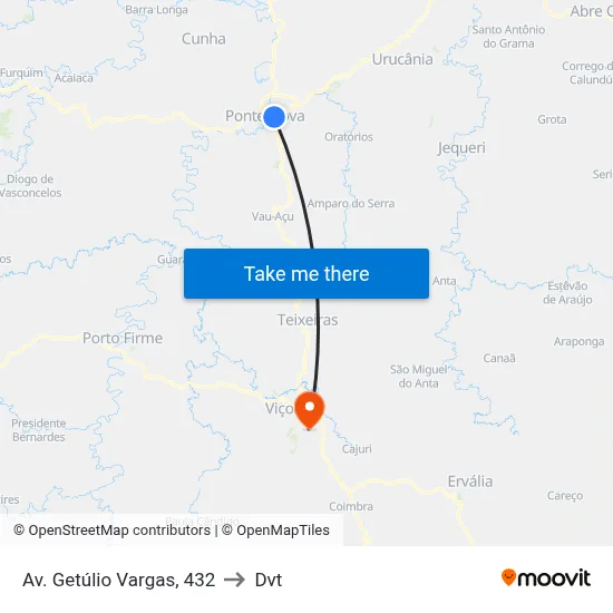 Av. Getúlio Vargas, 432 to Dvt map