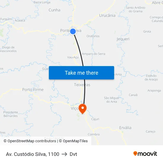 Av. Custódio Silva, 1100 to Dvt map