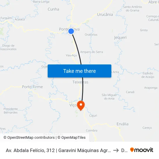 Av. Abdala Felício, 312 | Garavini Máquinas Agrícolas to Dvt map
