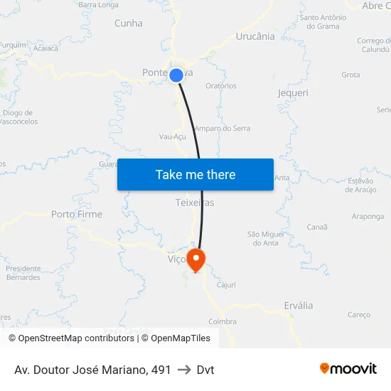 Av. Doutor José Mariano, 491 to Dvt map