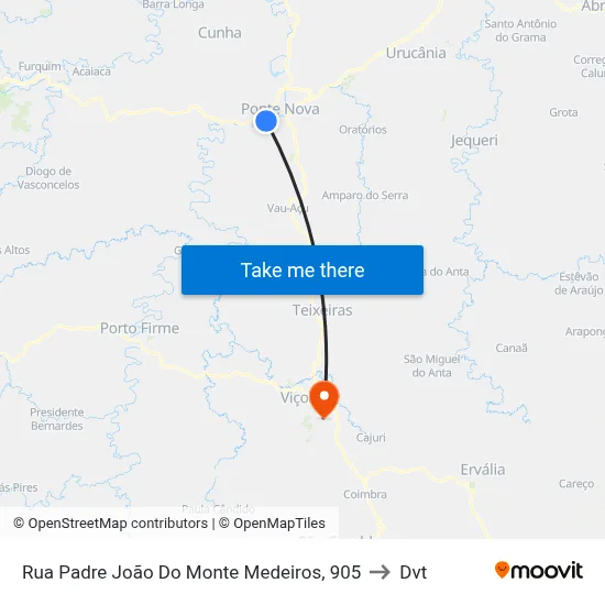 Rua Padre João Do Monte Medeiros, 905 to Dvt map
